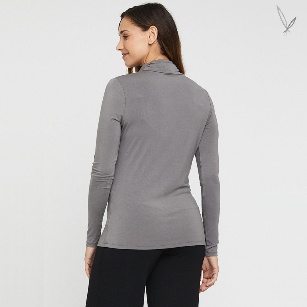 Women's Bamboo Turtle Neck - Gull Grey