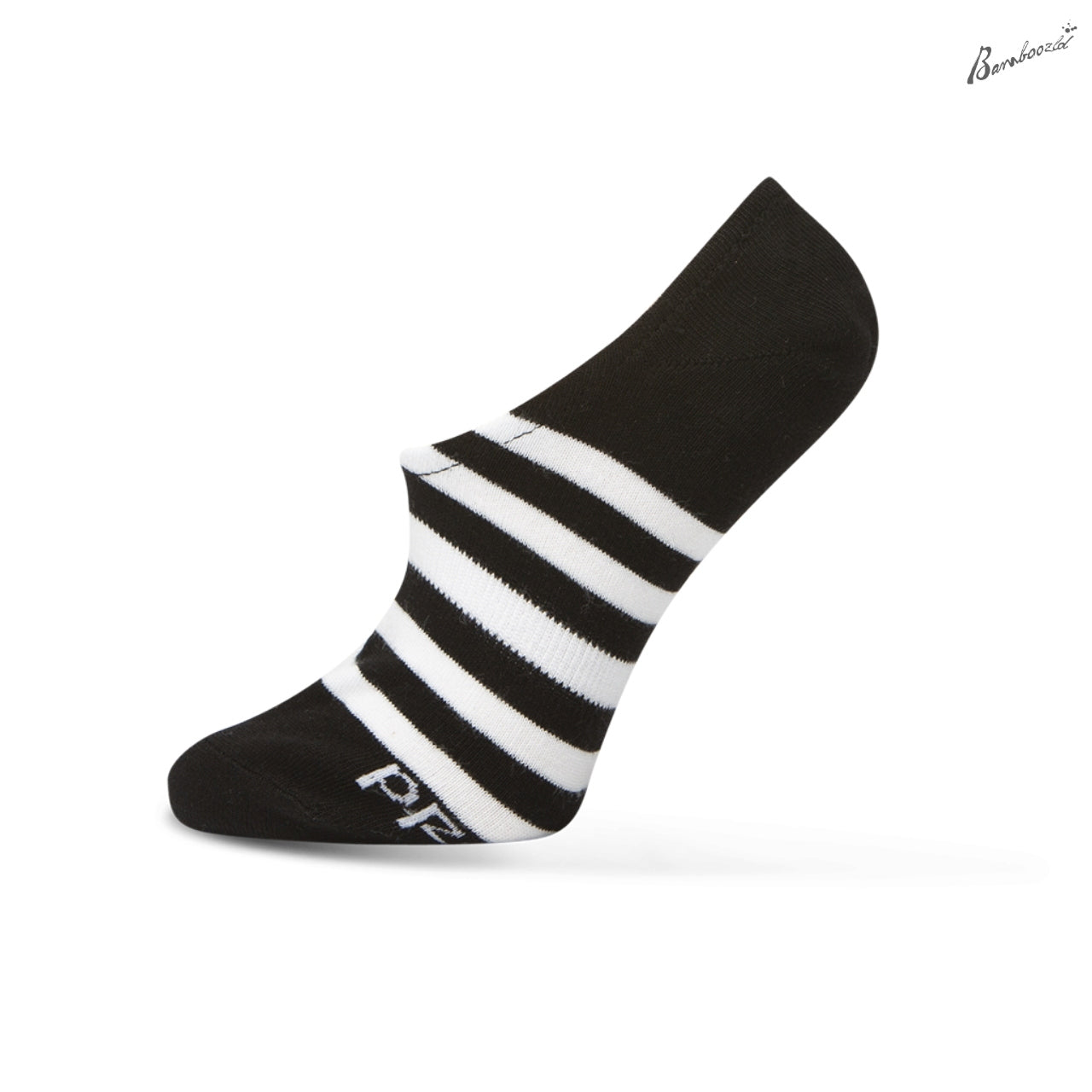 Bamboozld Invisible Socks - Black & White Stripes