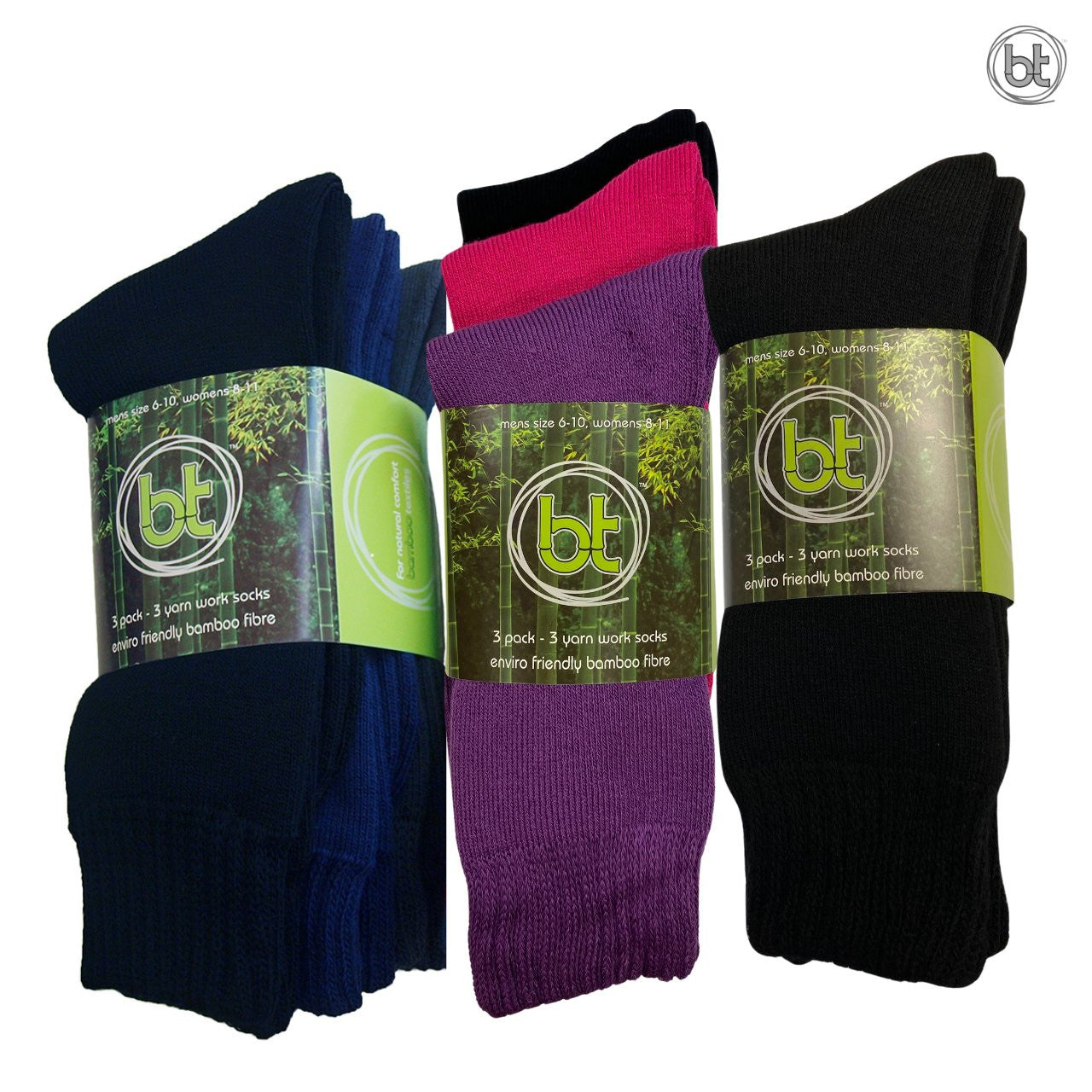 3-Yarn Bamboo Work Socks (3-Pack)