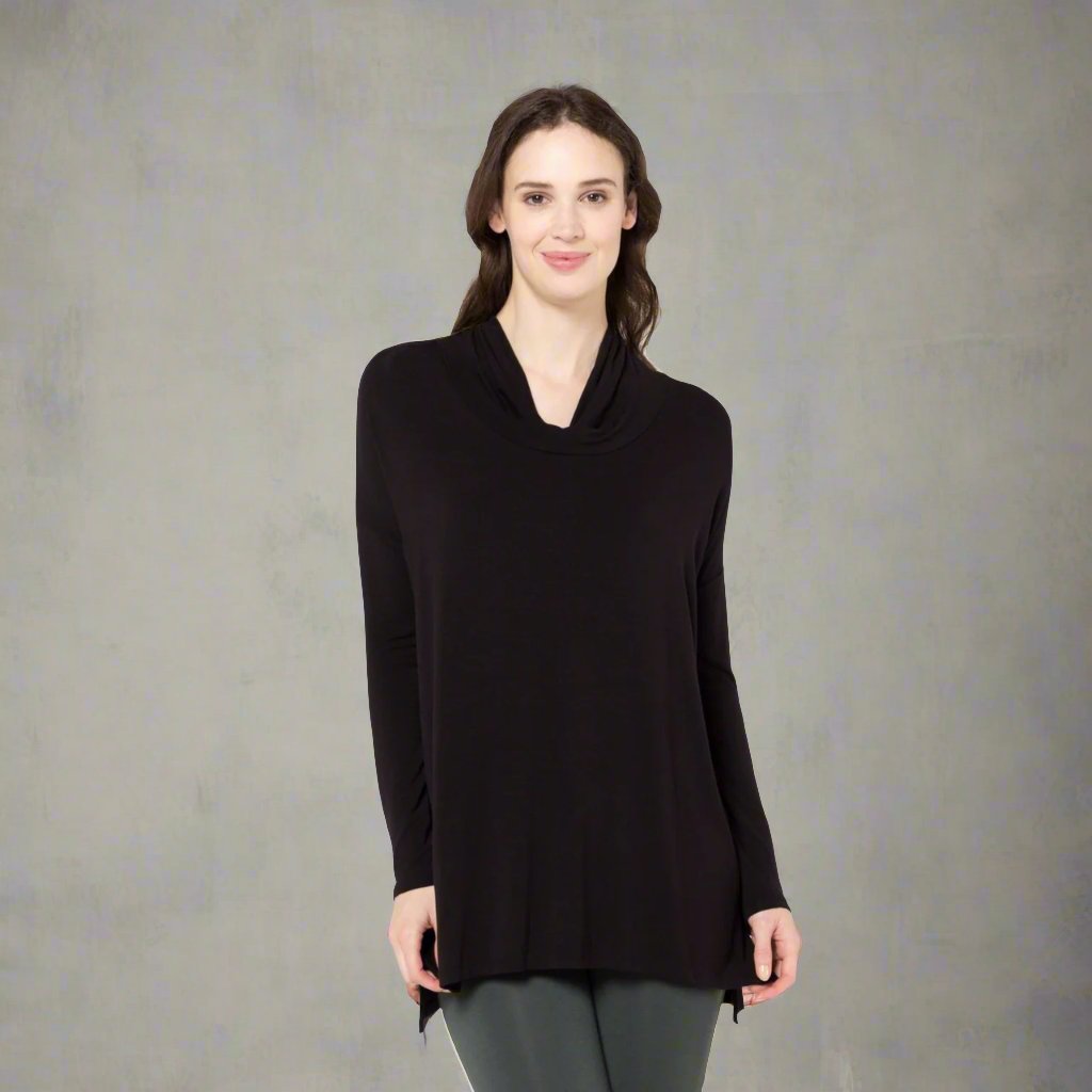 Women's Bamboo Rowena Cowl Tunic - Black