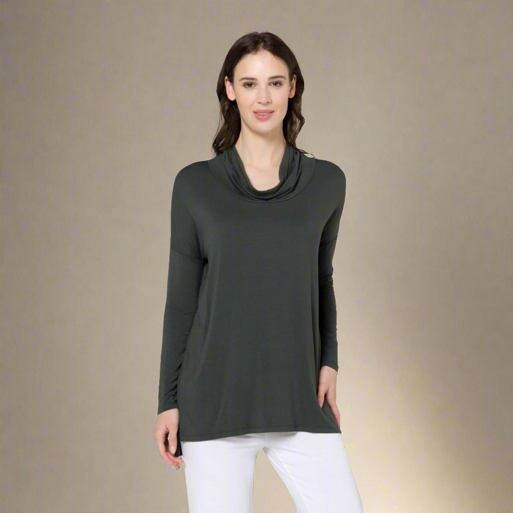 Women's Bamboo Rowena Cowl Tunic - Forest