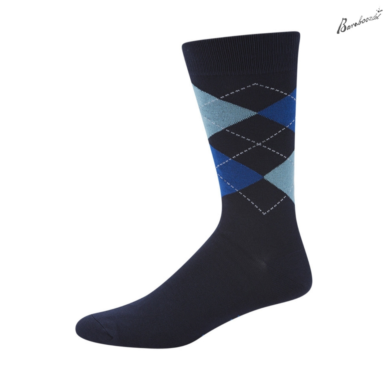 Bamboo Crew Sock - Argyle Blue