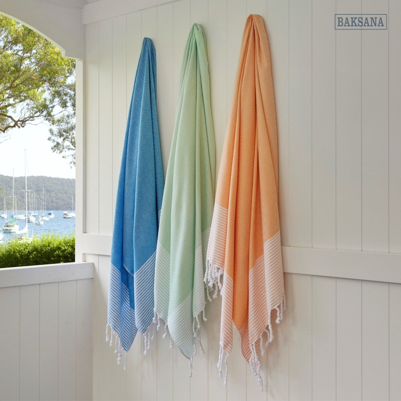 Hamam Wraps - French Blue, Green Ash, Marigold