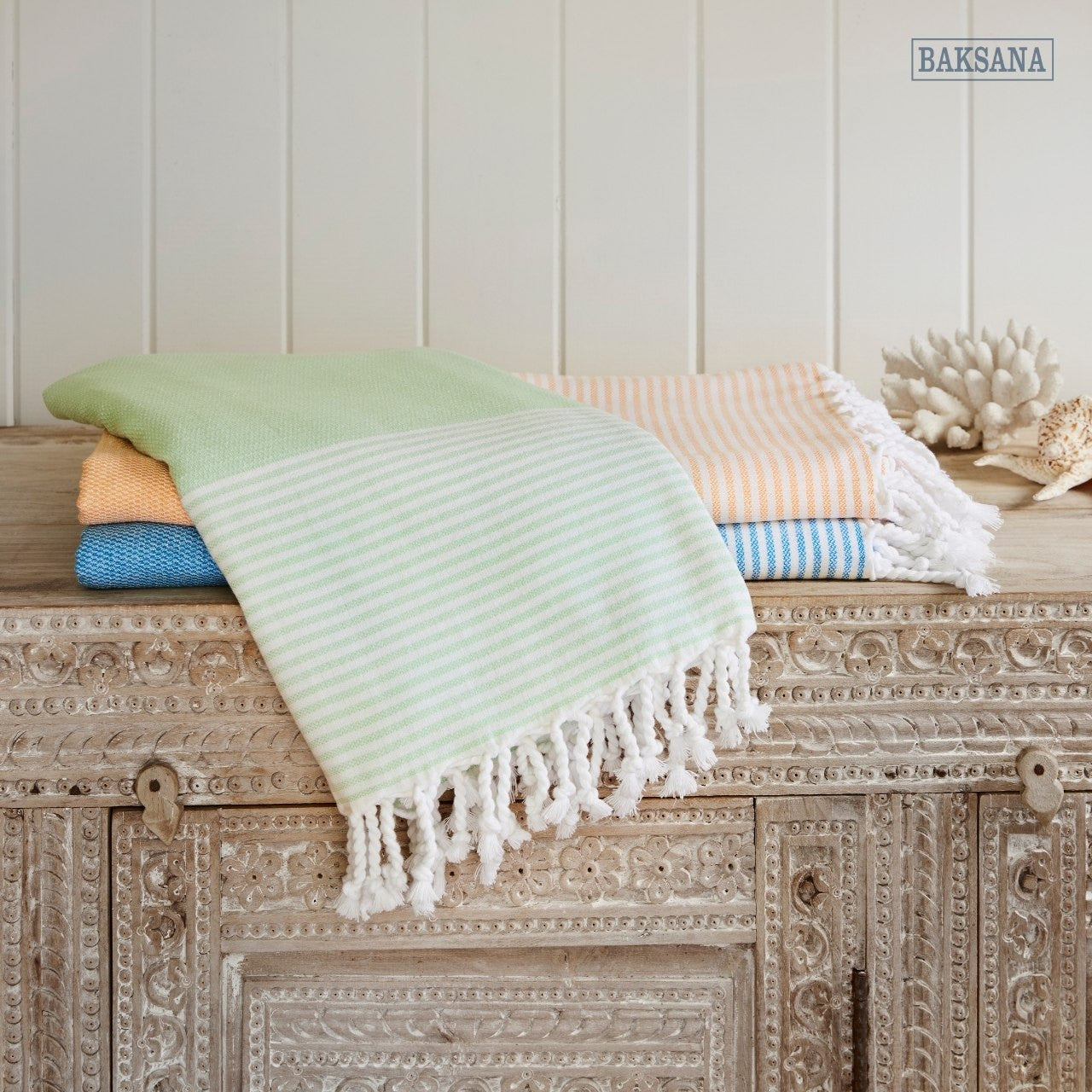 Hamam Wraps - Green Ash, Marigold, French Blue