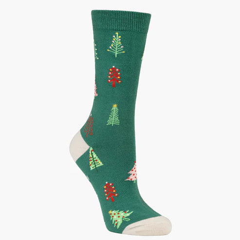 Bamboo Crew Sock - Dainty Jolly Trees