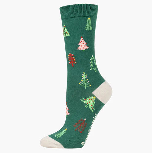 Bamboo Crew Sock - Dainty Jolly Trees