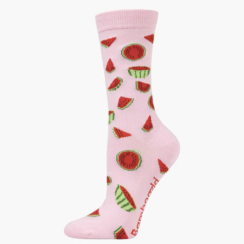 Bamboo Crew Sock - Watermelon