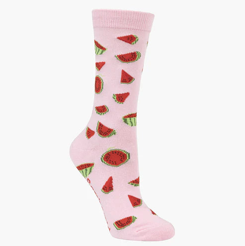 Bamboo Crew Sock - Watermelon