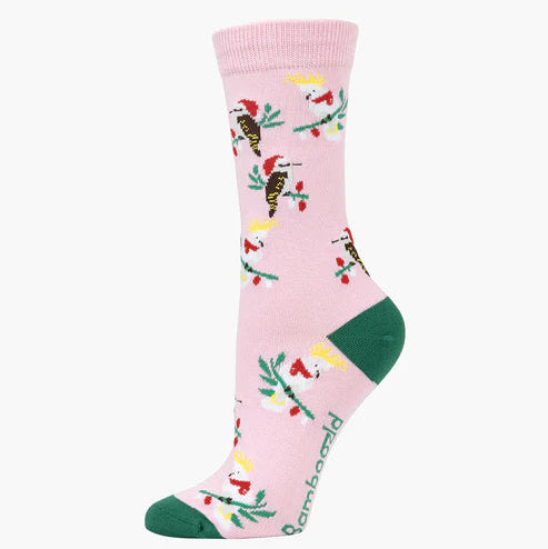 Bamboo Crew Sock - Aussie Xmas Birds