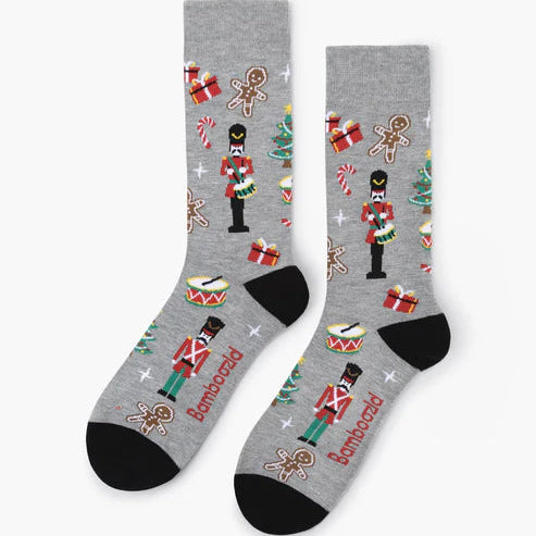 Bamboo Crew Sock - Nutcracker