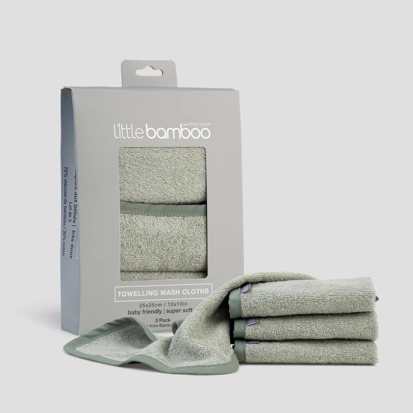 Little Bamboo Towelling Washers | 3-PACK