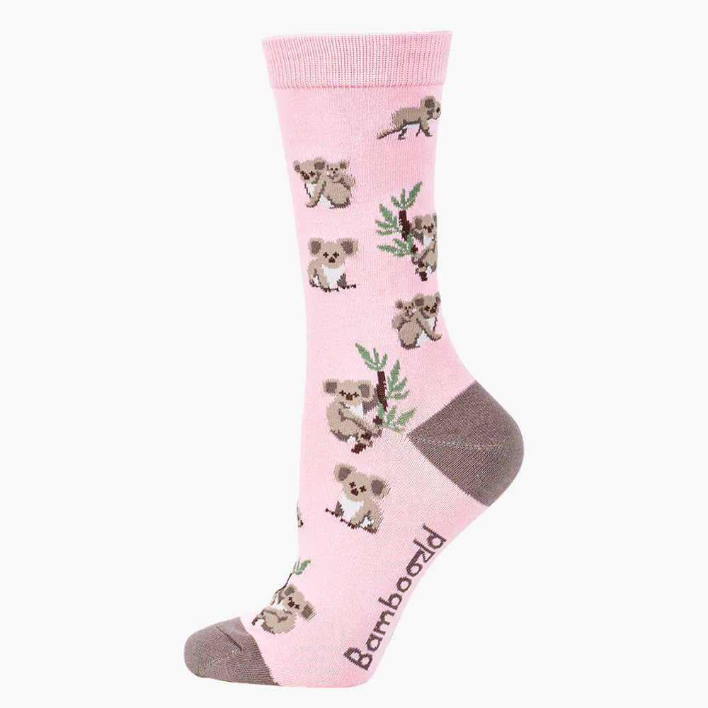 Bamboo Crew Sock - Koala Pink