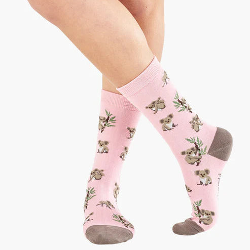 Bamboo Crew Sock - Koala Pink