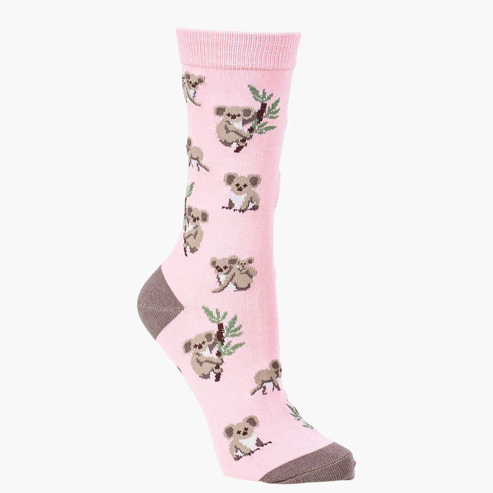 Bamboo Crew Sock - Koala Pink