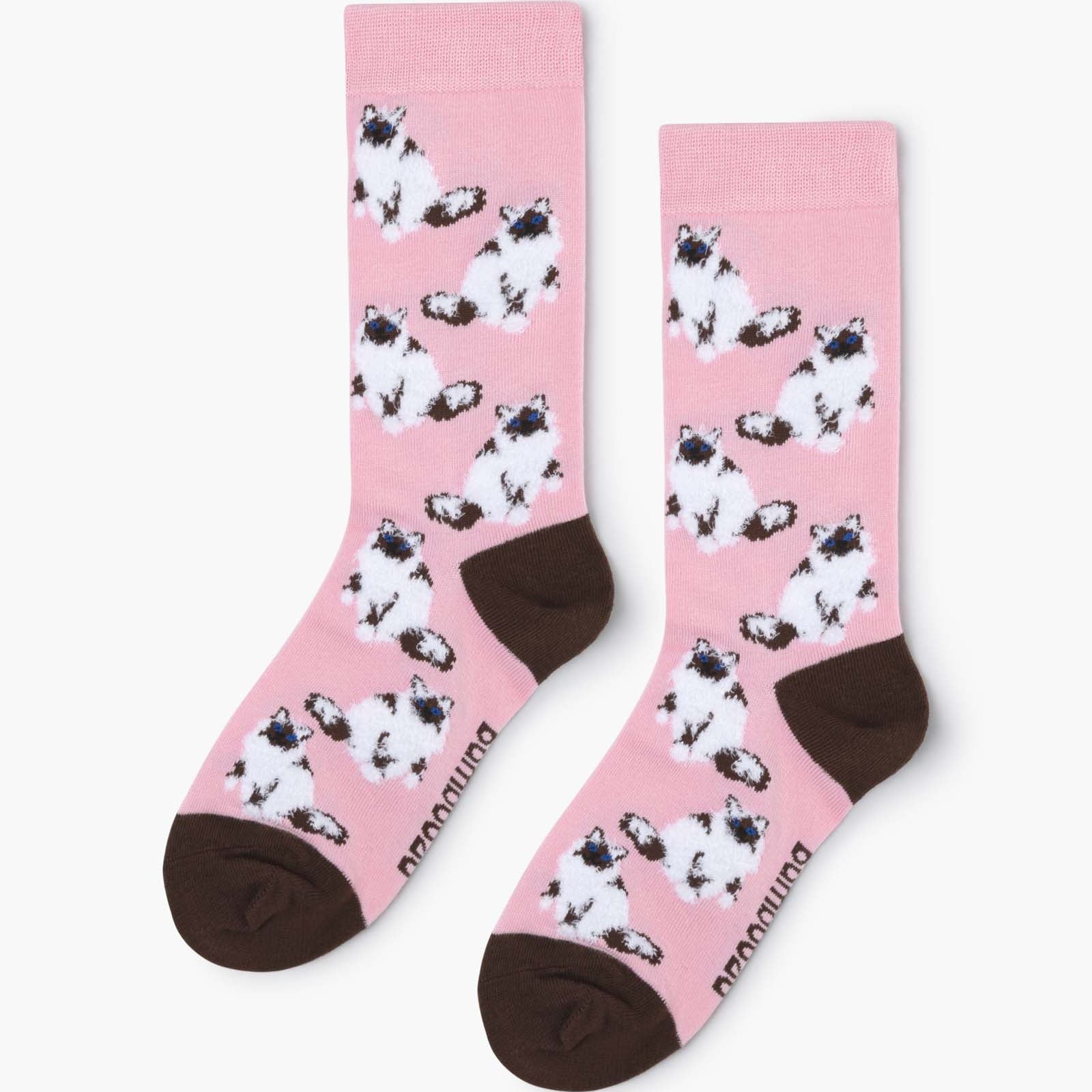 Bamboo Crew Sock - Fluffy Ragdoll Cat