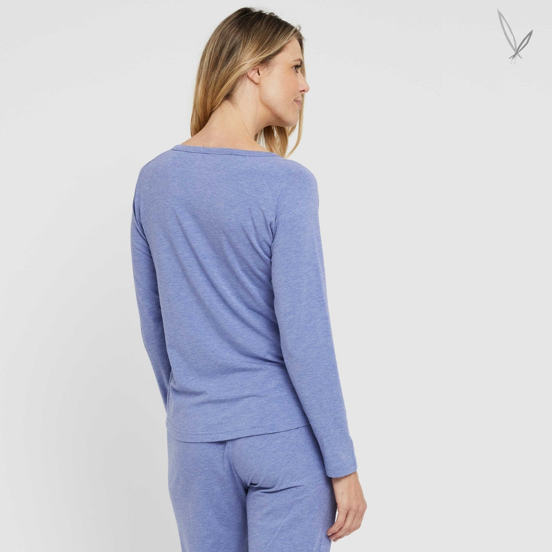 Long Sleeve Henley PJ Top - Lavender