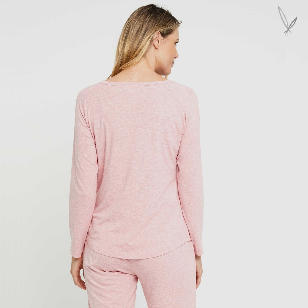 Long Sleeve Henley PJ Top - Rose