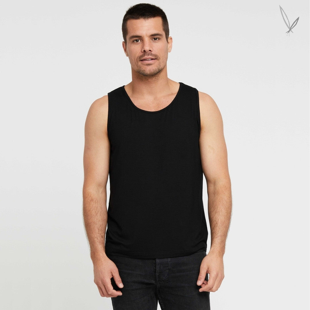 Men's Bamboo Singlet - Black