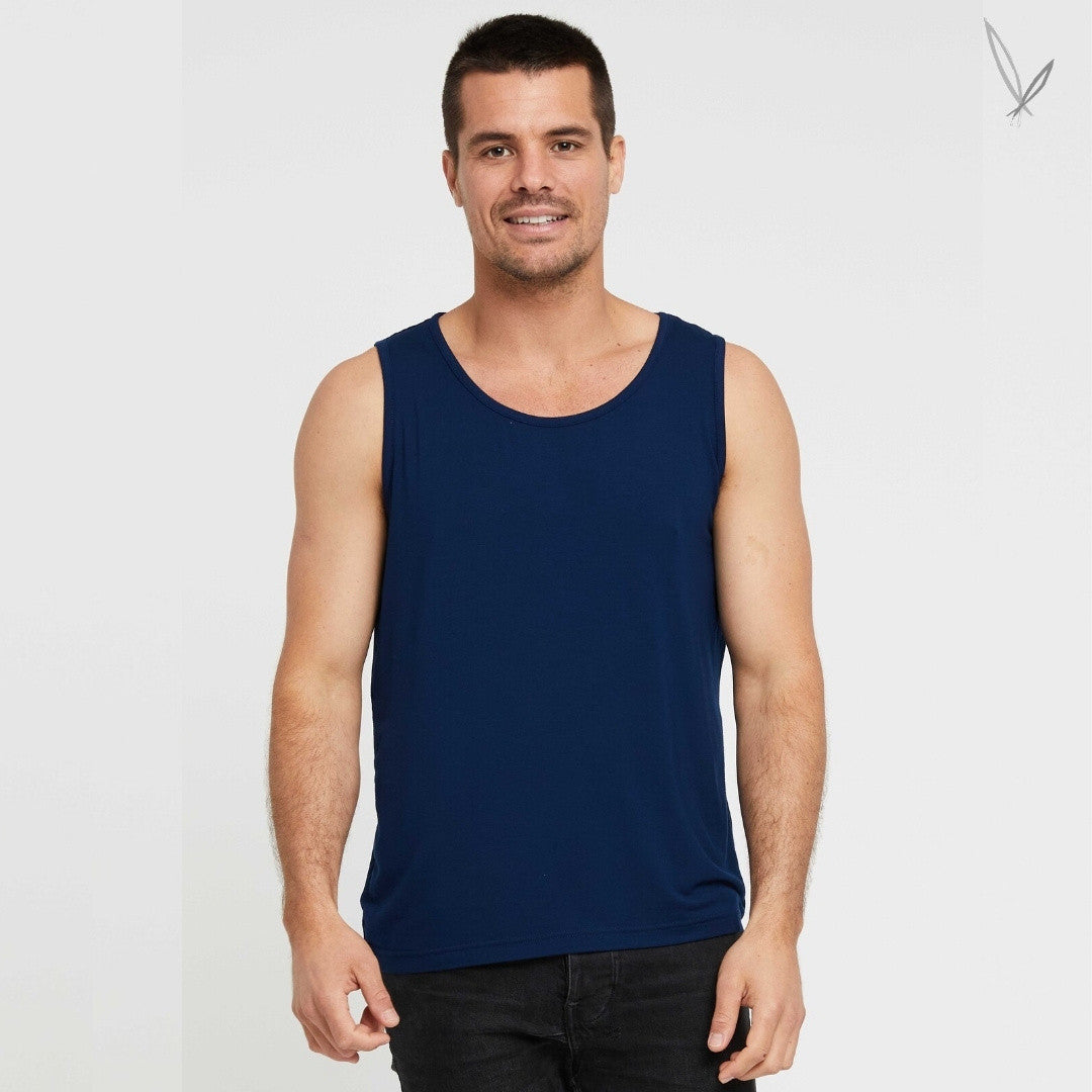 Men's Bamboo Singlet - Navy