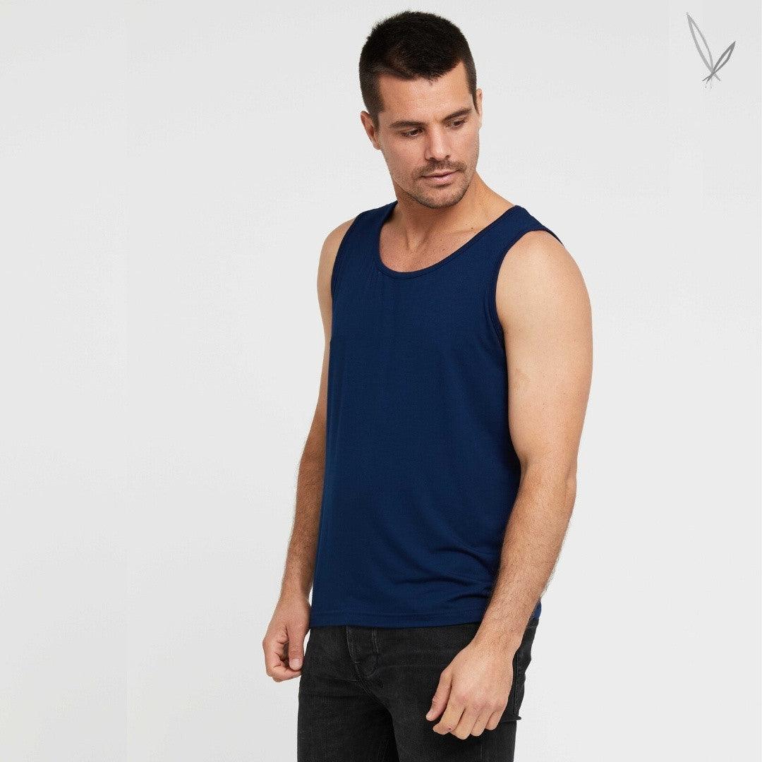 Men's Bamboo Singlet - Navy
