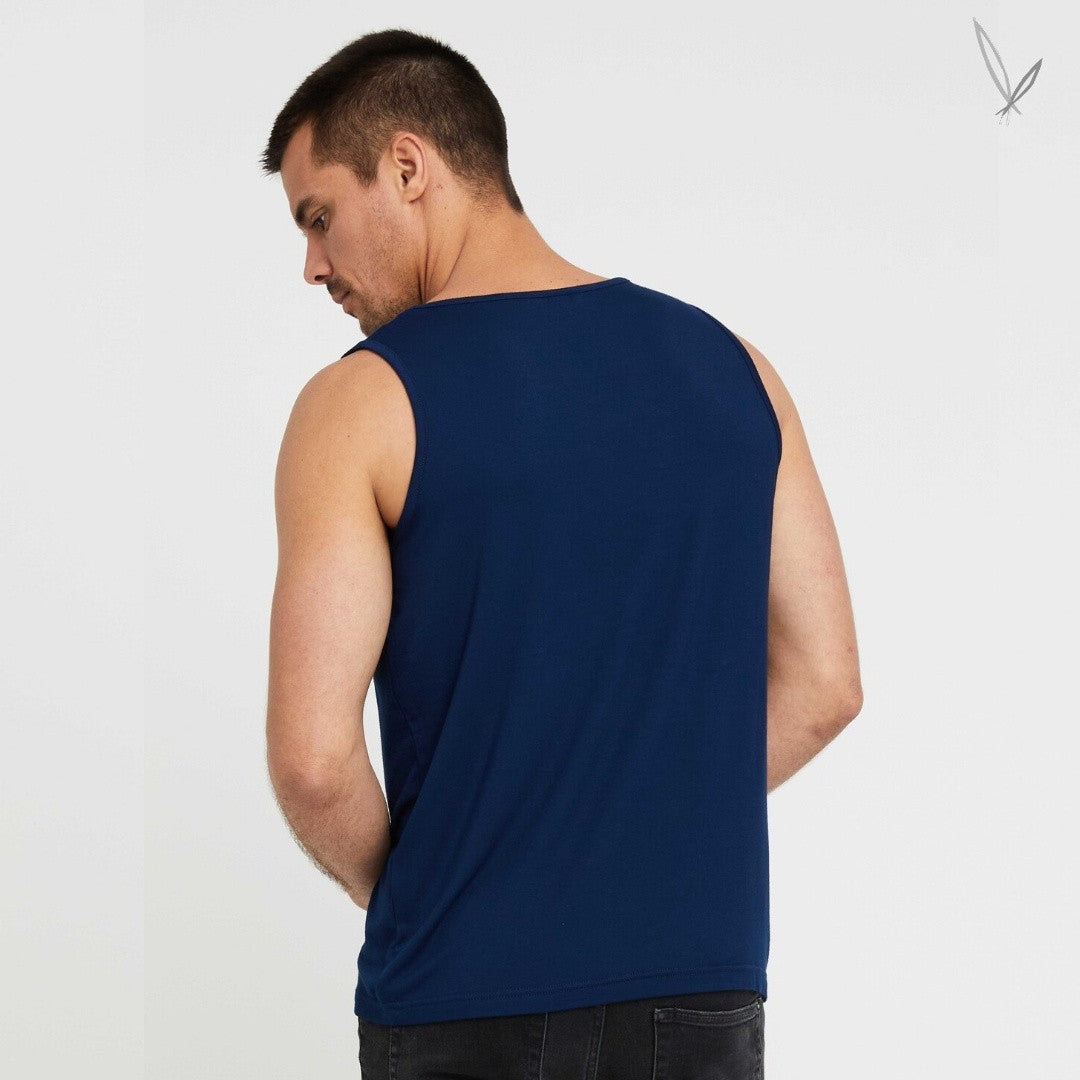 Men's Bamboo Singlet - Navy