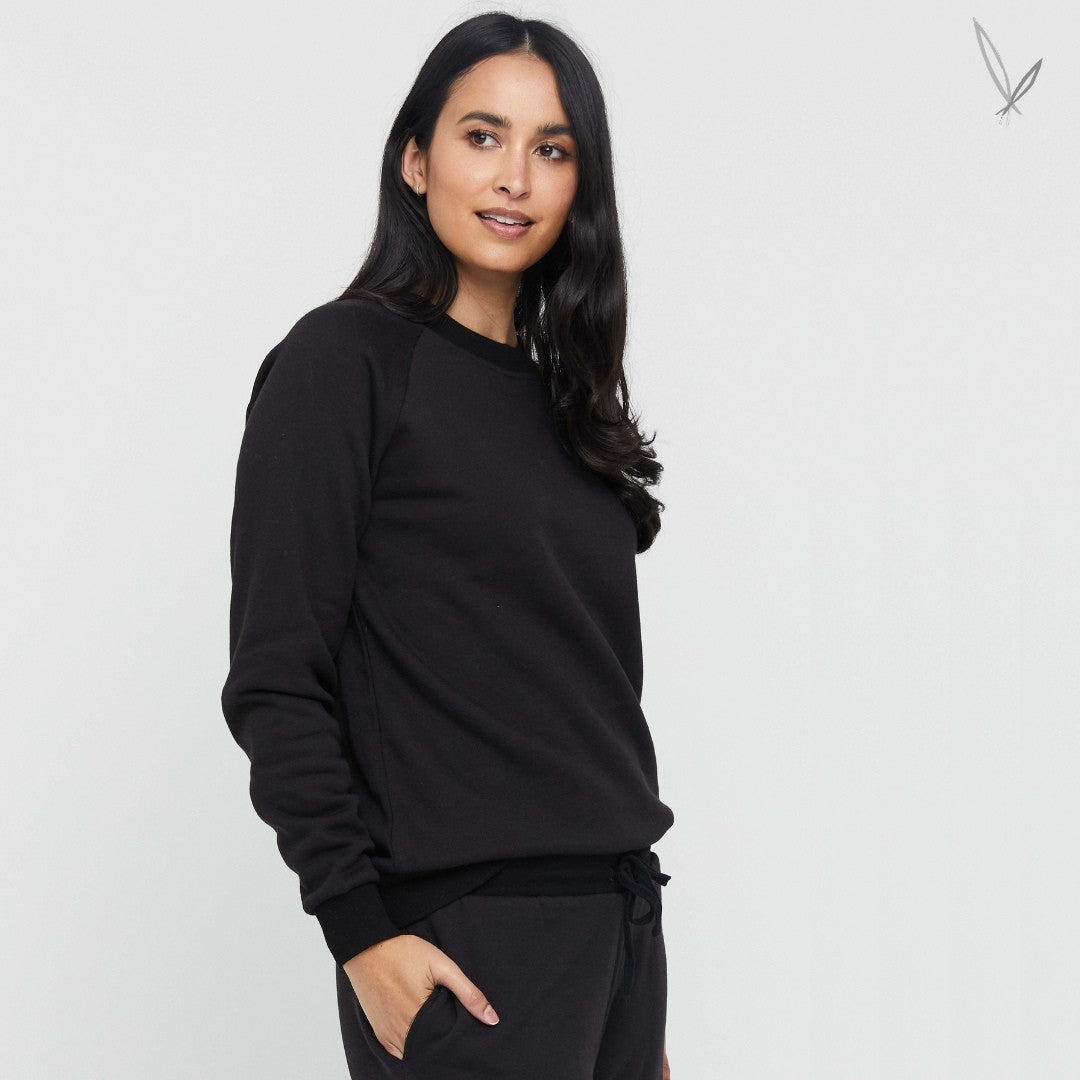 Women's Bamboo Raglan Top - Black