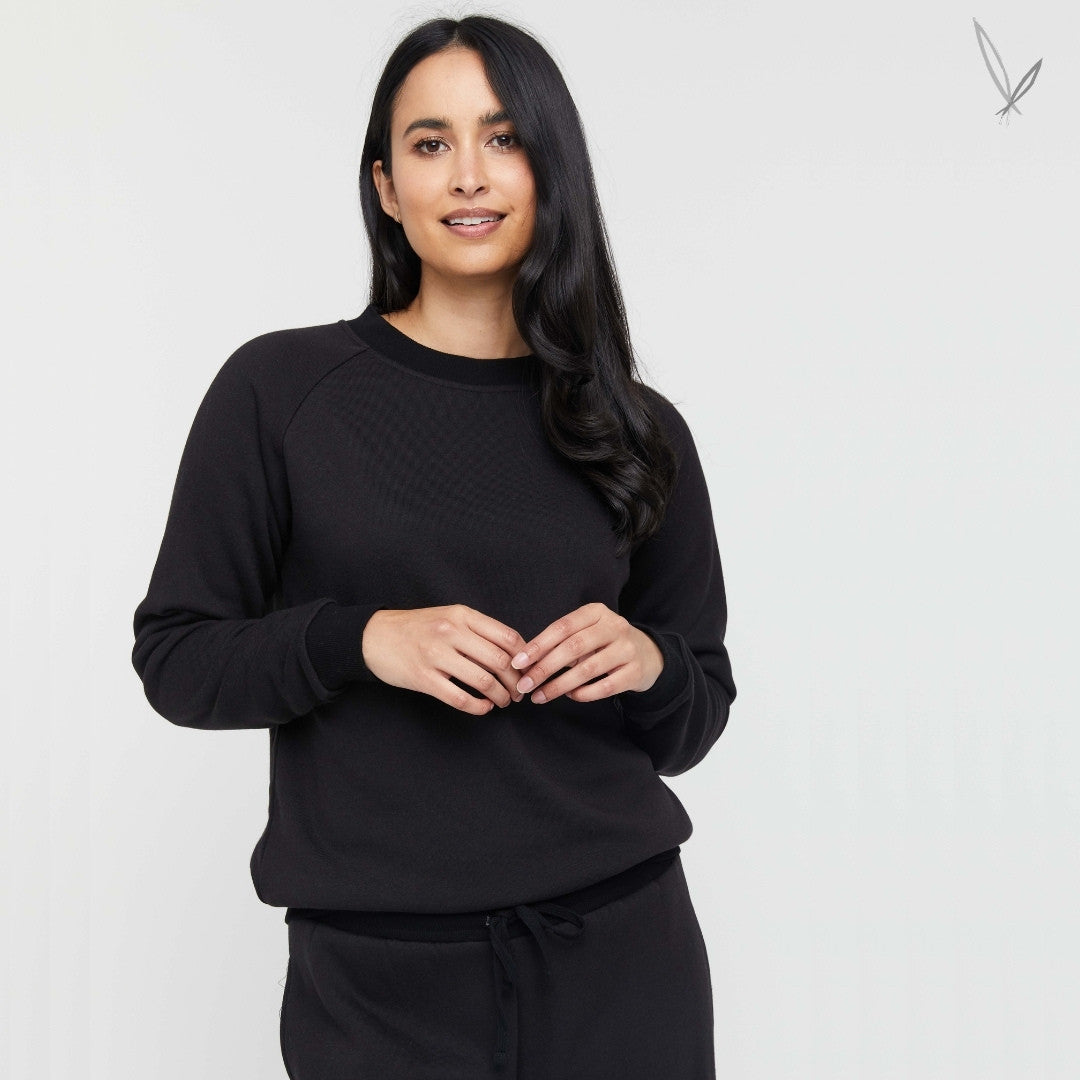 Women's Bamboo Raglan Top - Black