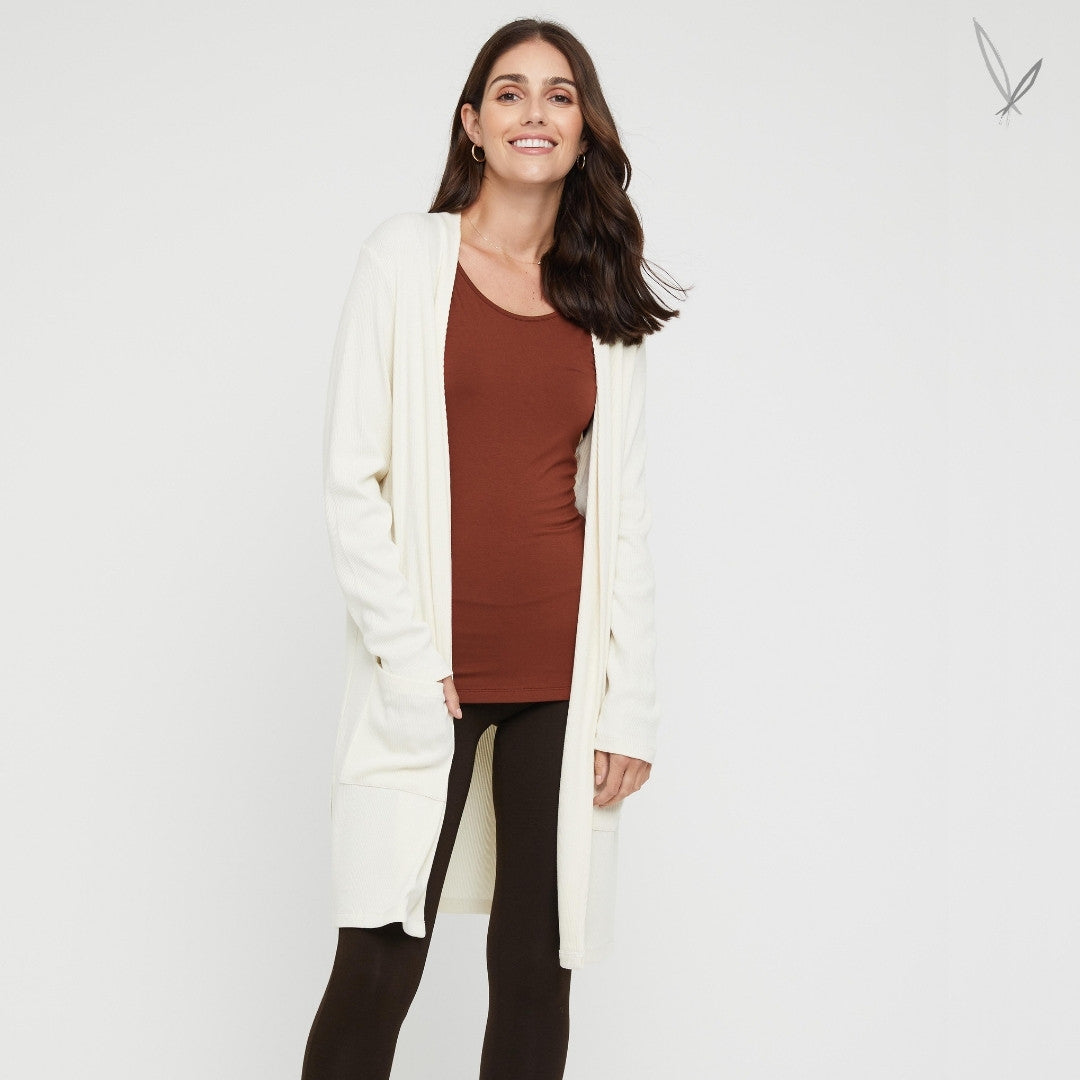 Ribbed Cardigan - Cream