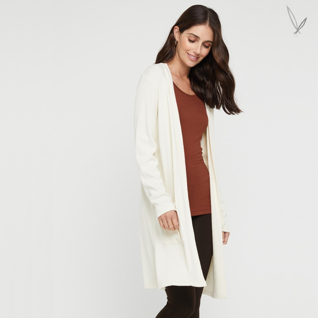 Ribbed Cardigan - Cream
