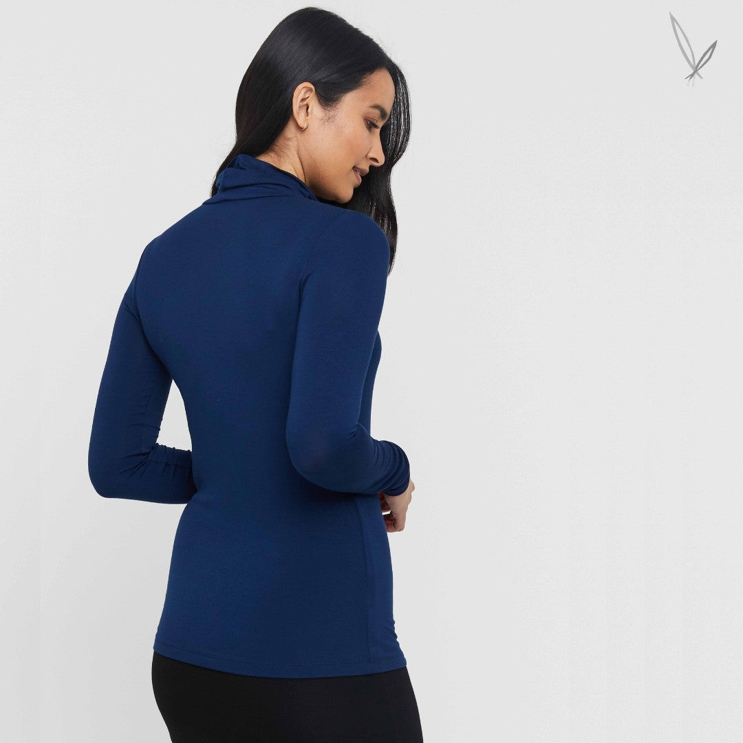 Women's Bamboo Turtle Neck - Navy