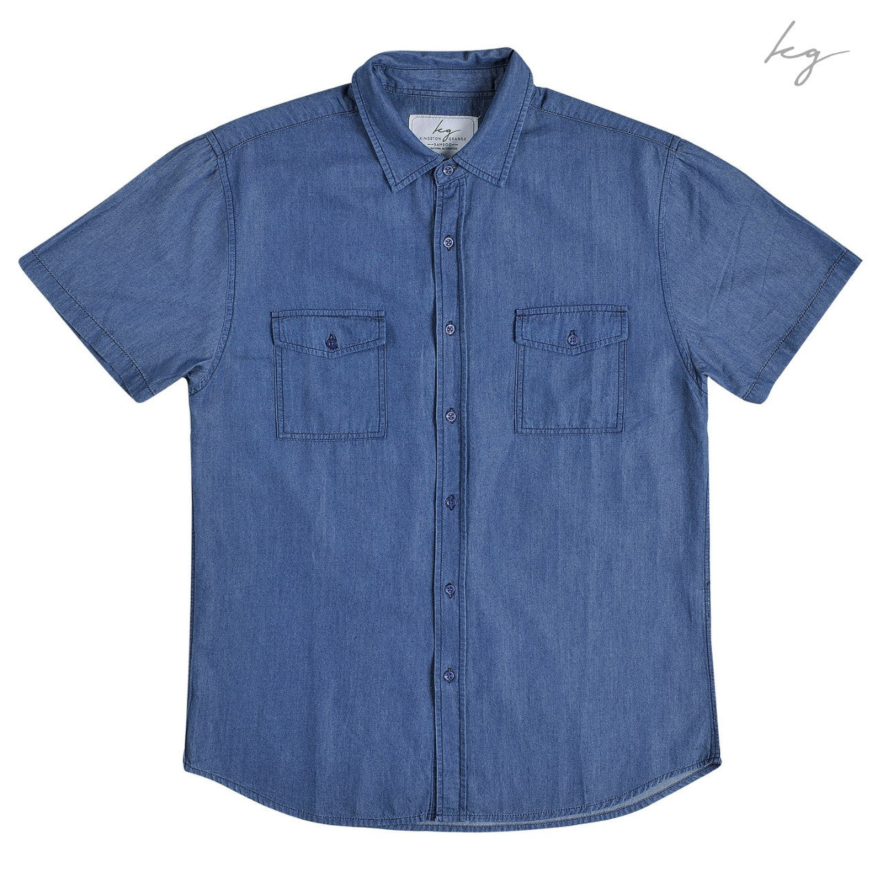 Men's Bamboo Denim Short Sleeve Shirt - Indigo