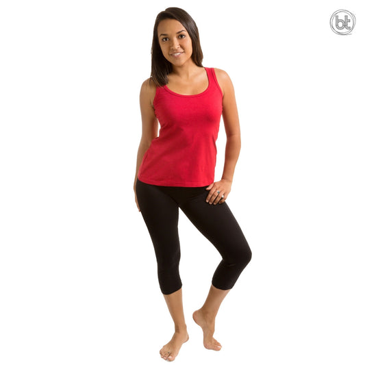 Women's Bamboo Three Quarter Leggings - Black