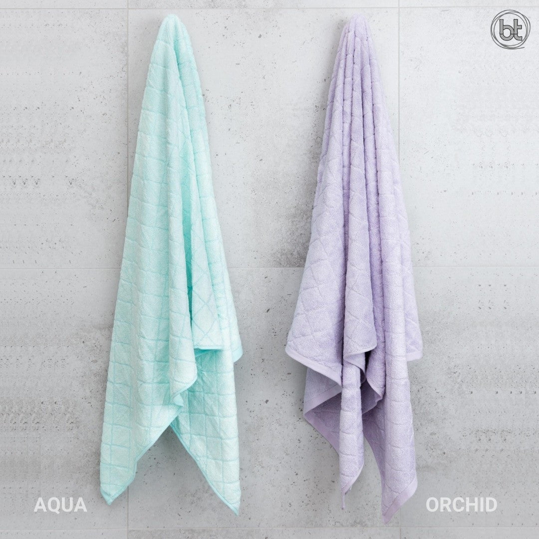 bt Bamboo Bath Towel - Aqua and Orchid
