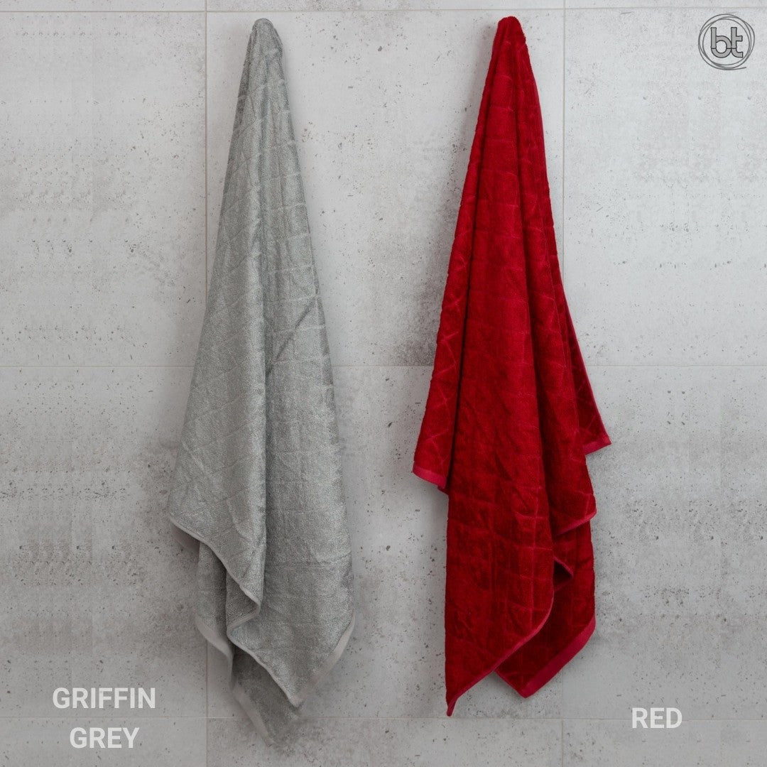 bt Bamboo Bath Towel - Griffin Grey and Red