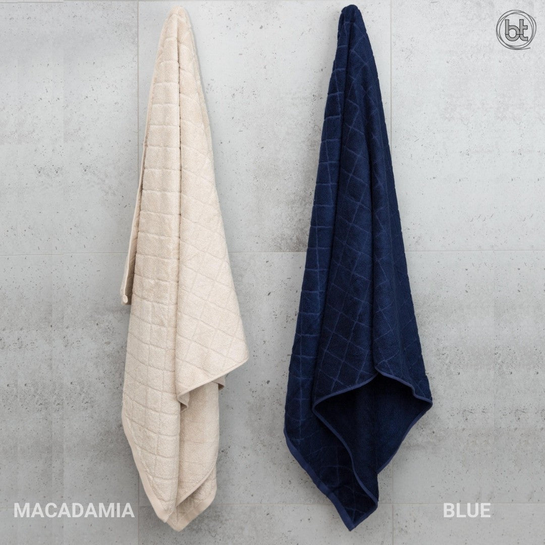 bt Bamboo Bath Towel - Macadamia and Blue