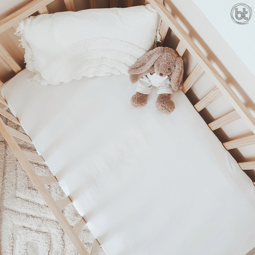 BT Bamboo Cot Sheets - White