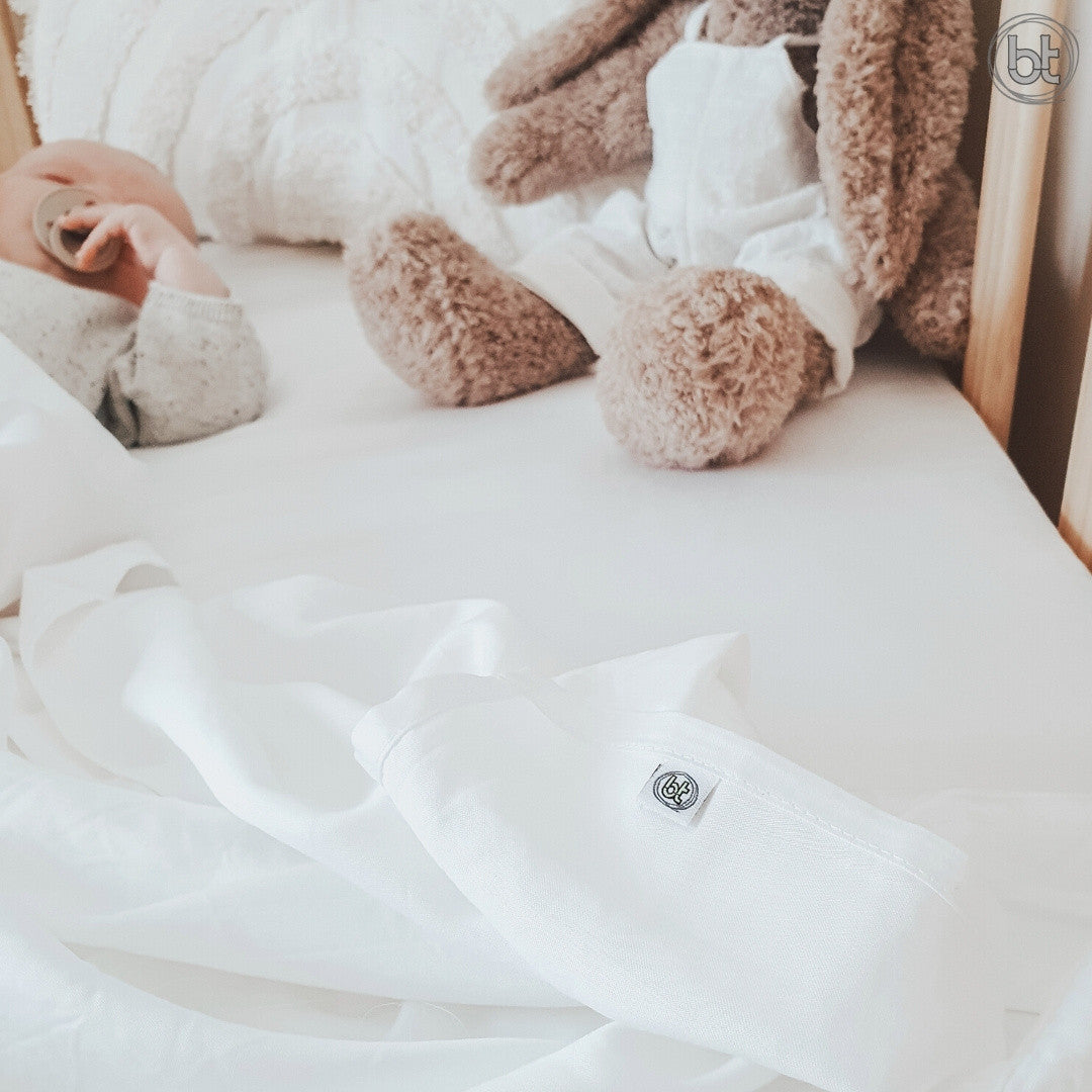 BT Bamboo Cot Sheets - White