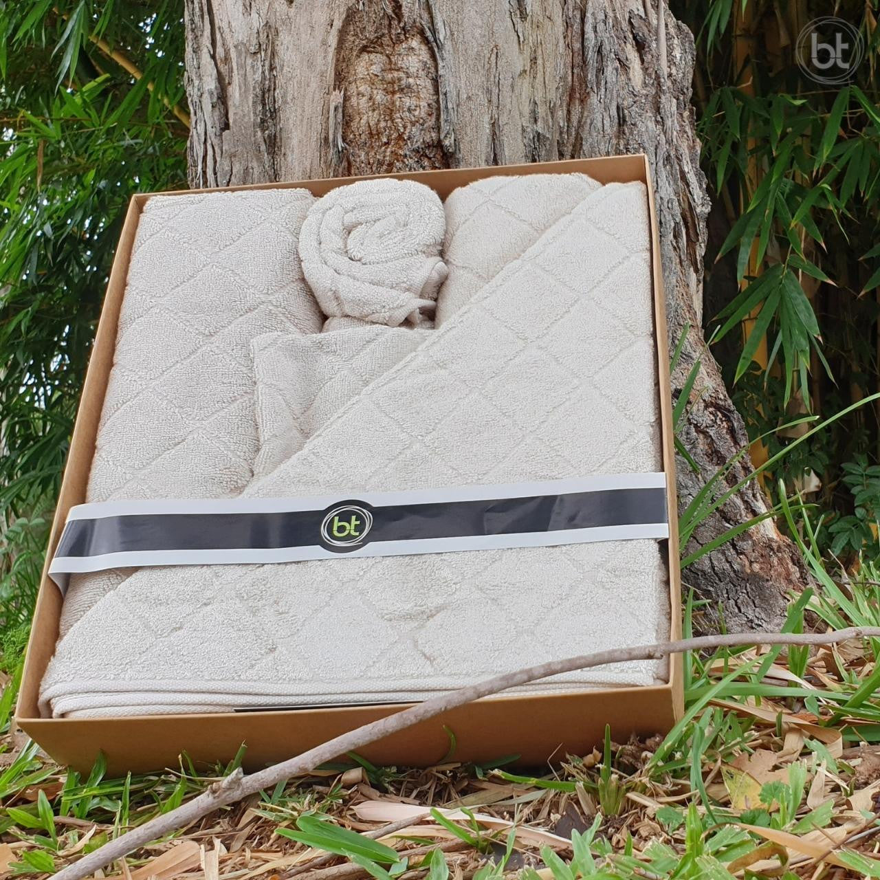 Couple Towel Gift Pack - Macadamia