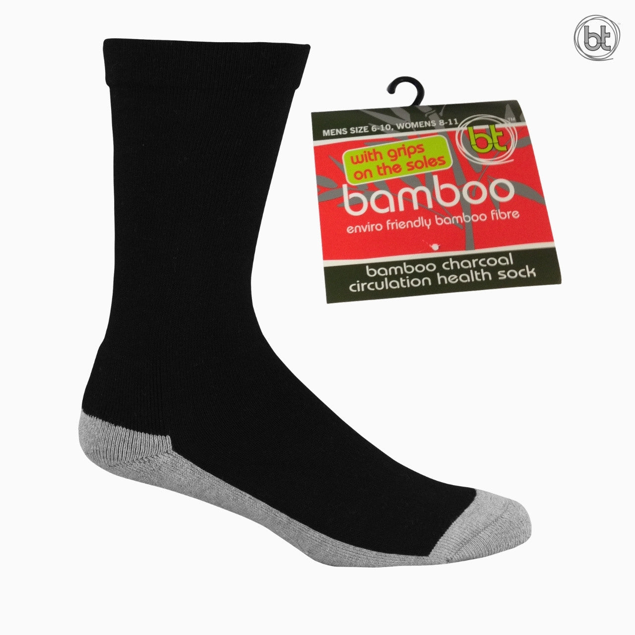 Bamboo Health Socks Circulation - Black and Grey
