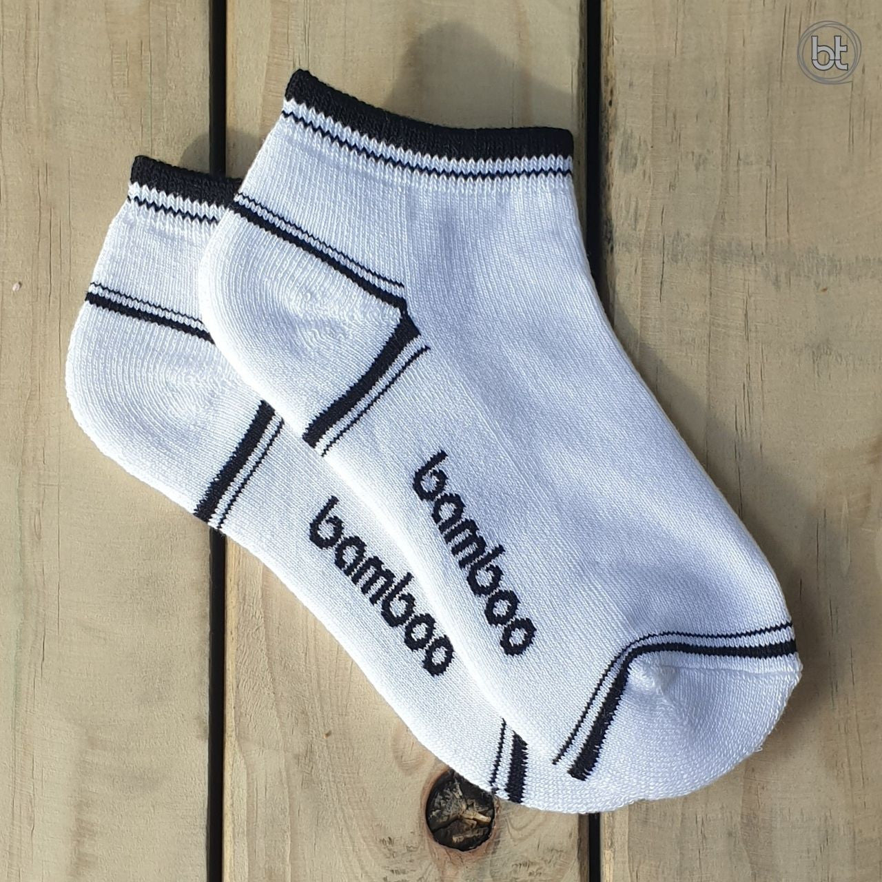 Bamboo Kid's Ped Socks - White and Black