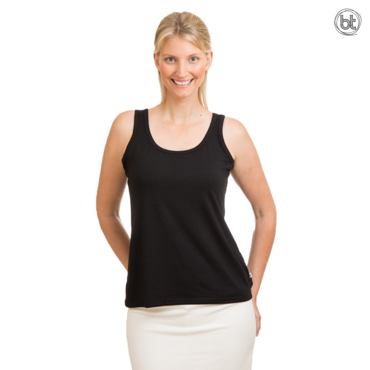 Bamboo Loose Fitting Singlets for Women - Lola - Black