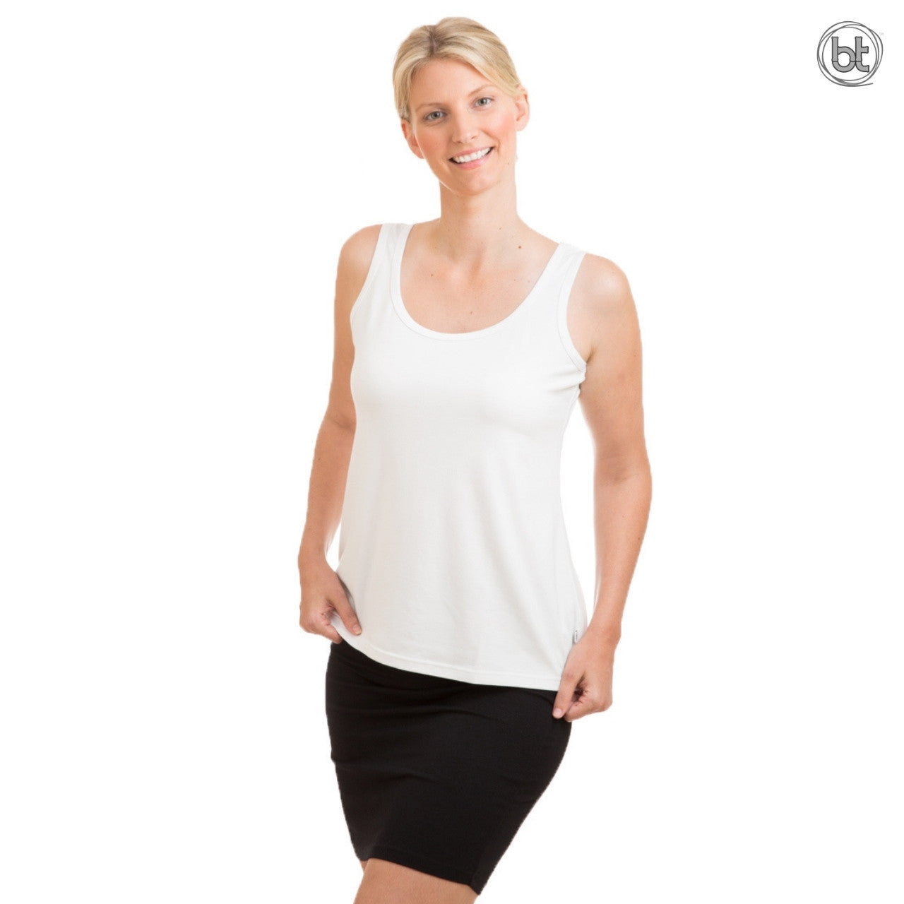 Bamboo Loose Fitting Singlets for Women - Lola - White