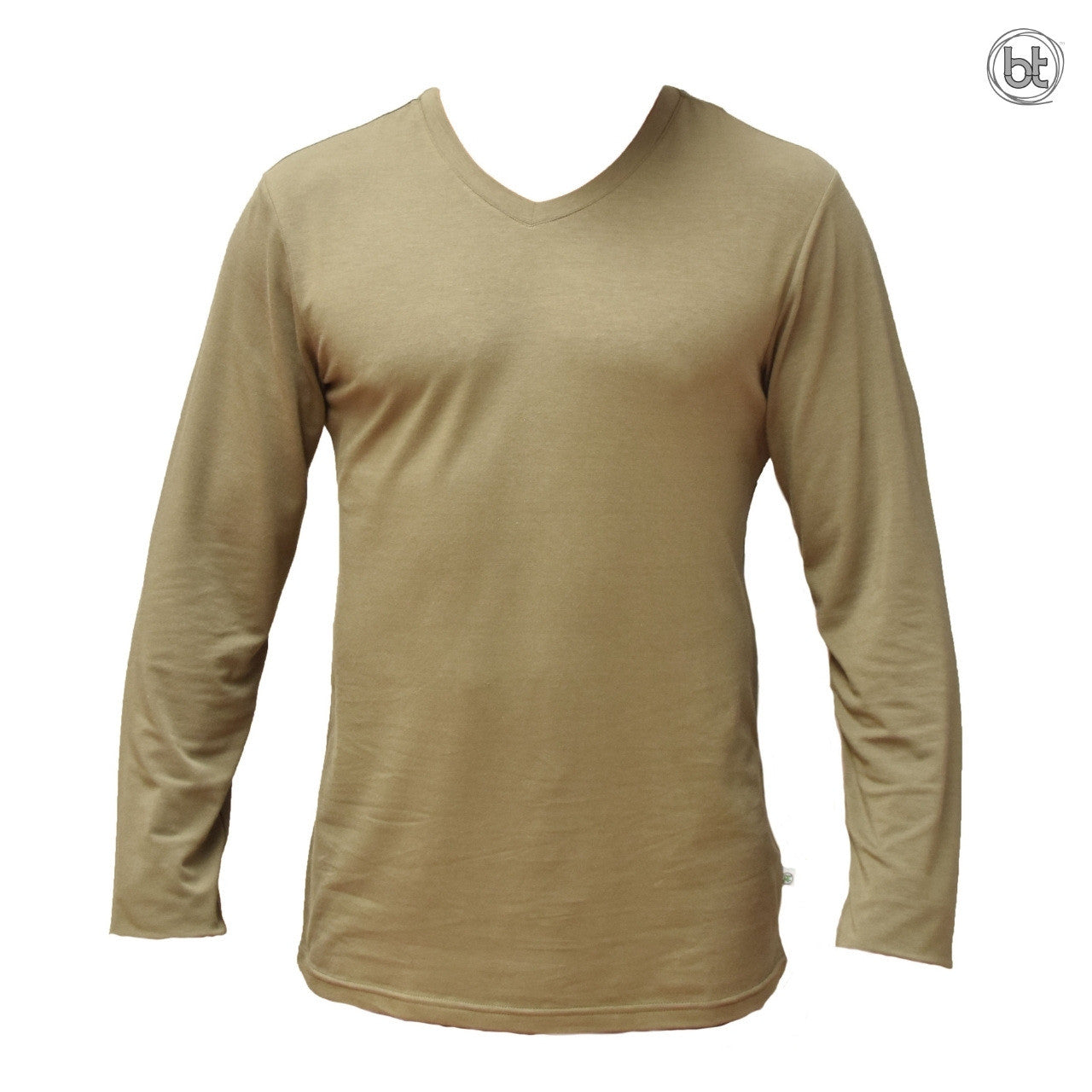 bt Men's Long Sleeve V Neck Teeshirt - Olive