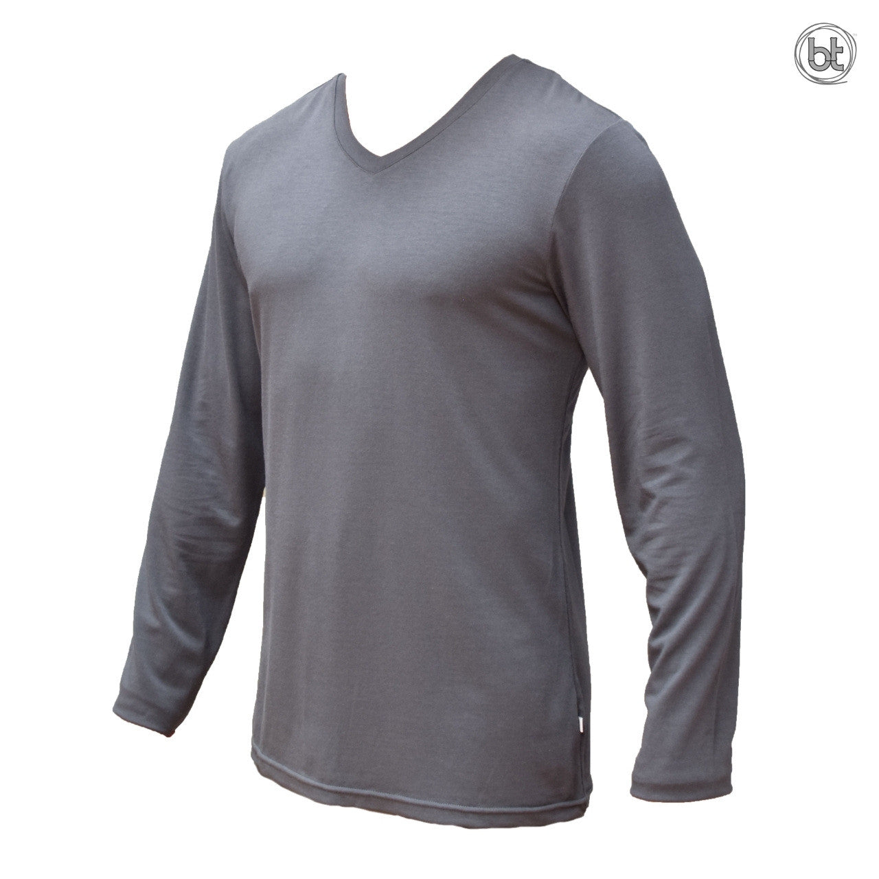 bt Men's Long Sleeve V Neck Teeshirt - Slate