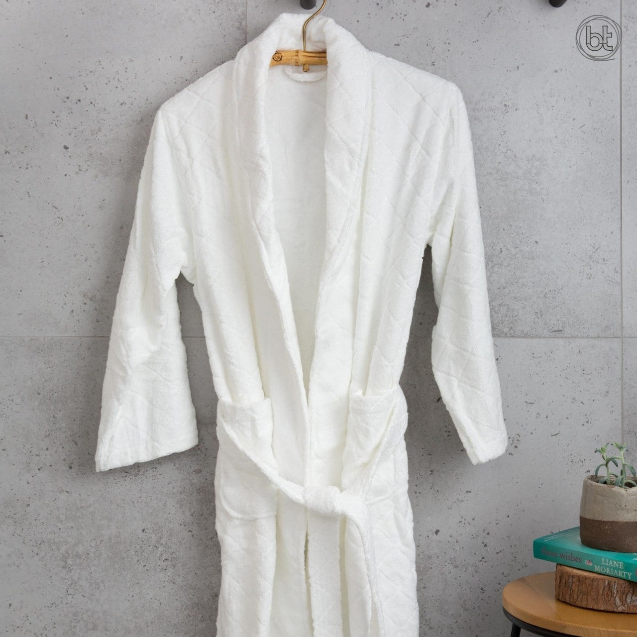 bt Bamboo Bath Robe - White