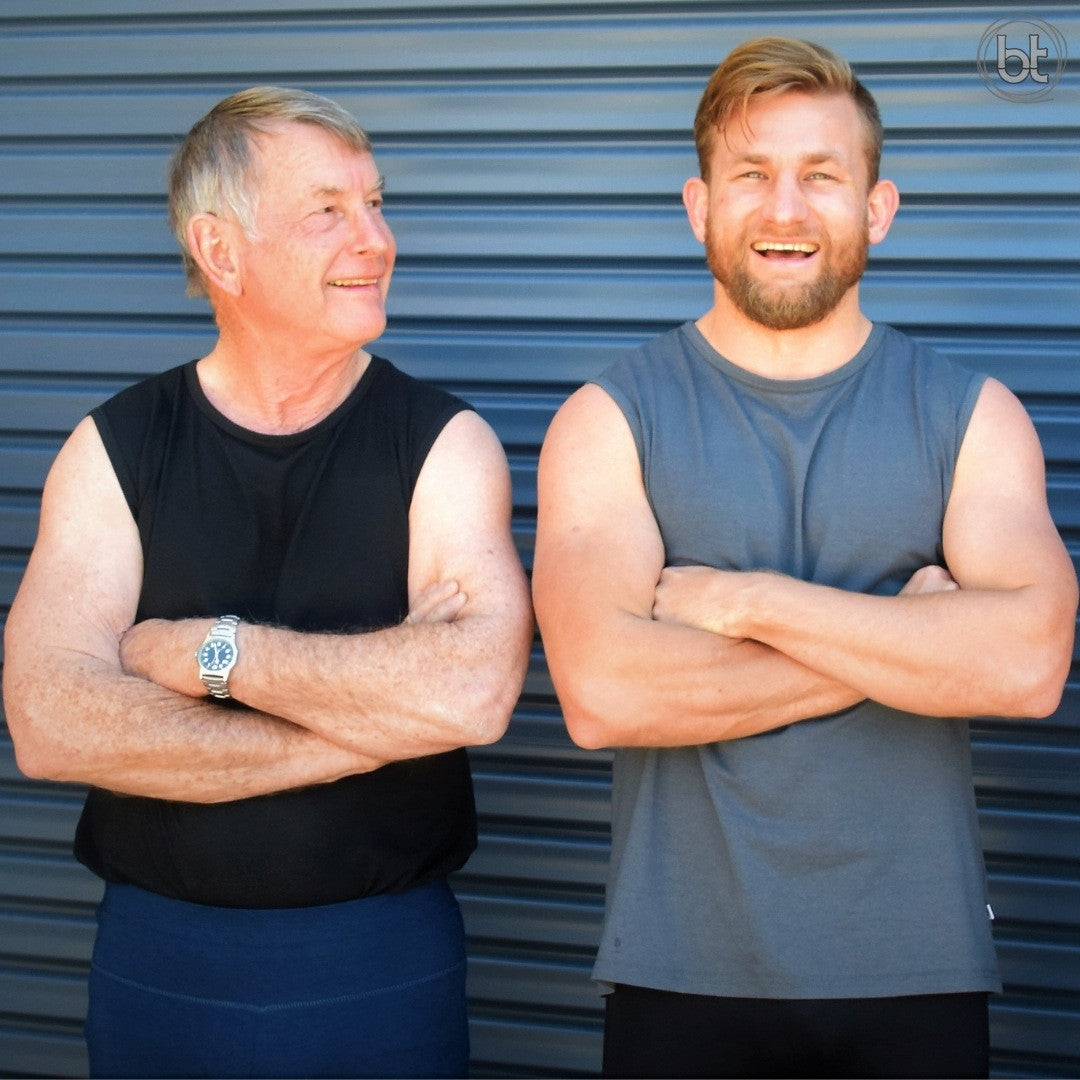 bt Men's Bamboo Sleeveless Tee - Black and Slate