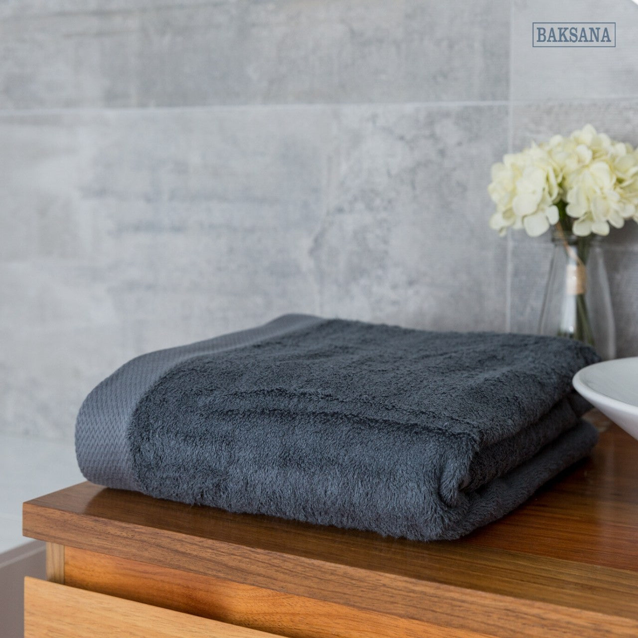 Baksana Bath Sheet | Charcoal