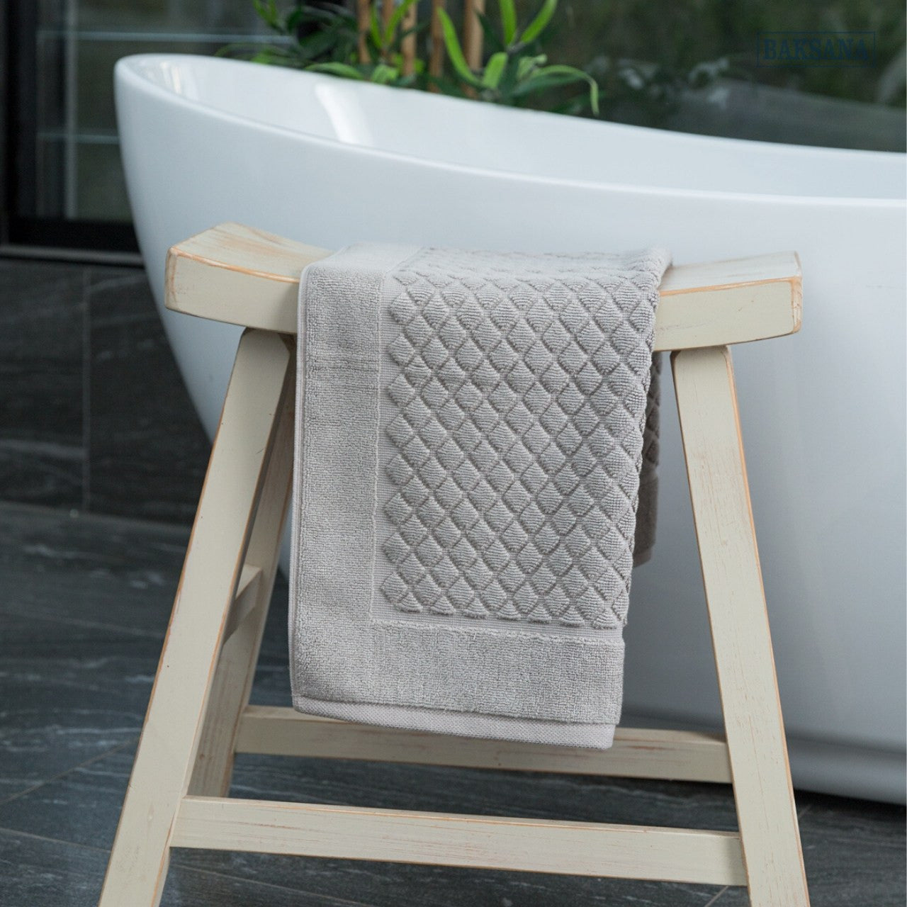 Baksana Bamboo Bath Mat | Storm