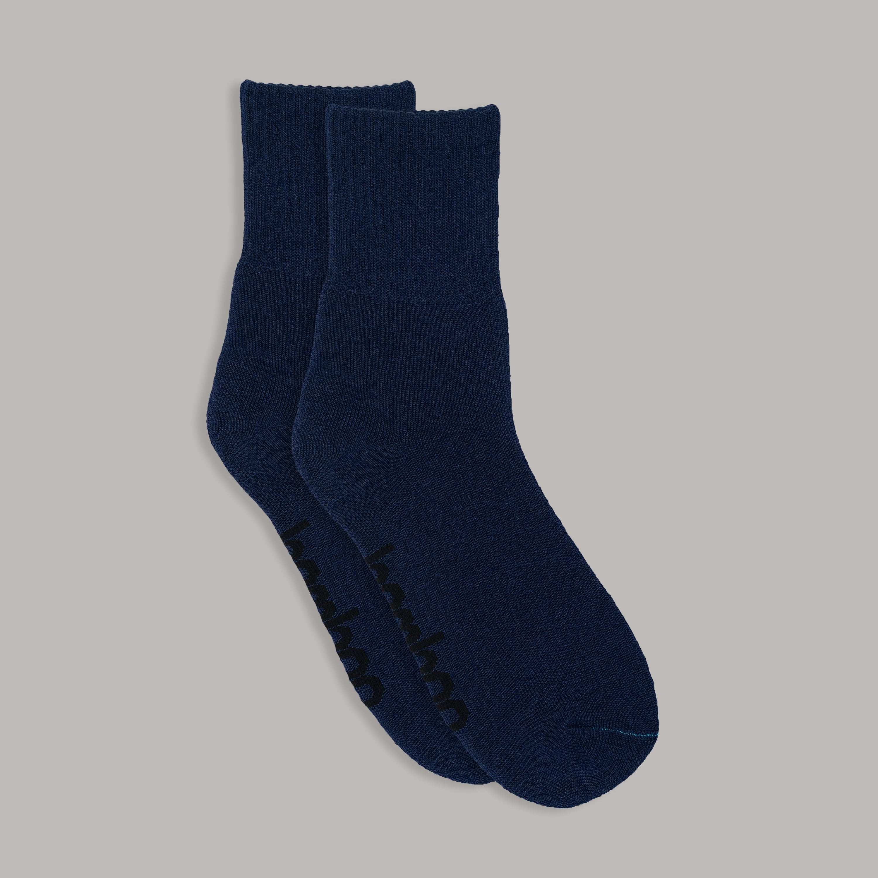 Bamboo Crew Socks | White + Navy