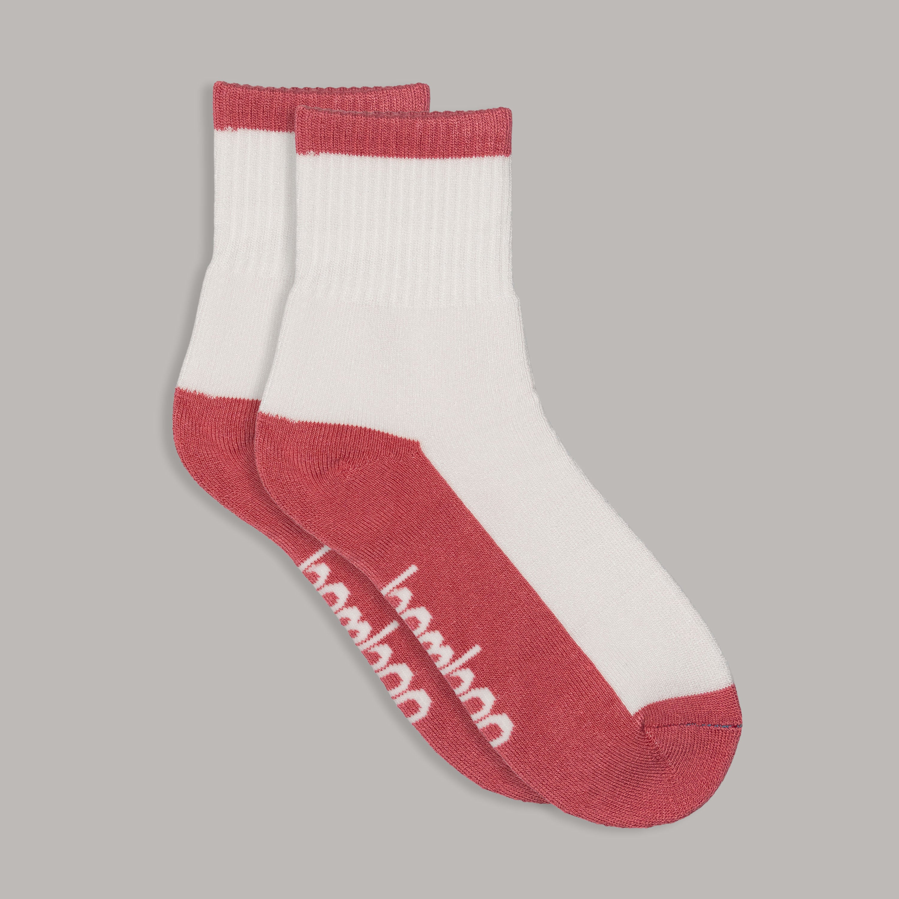 Bamboo Crew Socks | White + Watermelon